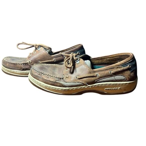 Sebago Boat Shoes Clovehitch II Dockside Waxed Deck Loafers brown Men's 9 - Picture 3 of 8